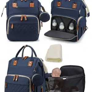 1pc Baby Diaper Bag Backpack With Changing Station, Multifunction Portable Waterproof Large Capacity Travel Baby Changing Bags, Baby Stuff Organizer
