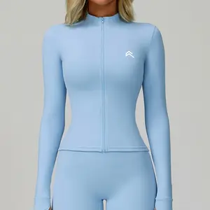 OnerActive Women's Long Sleeve Sports Jacket - Breathable, Quick-Dry, Front-Zip Outerwear for Running, Yoga, Fitness Training