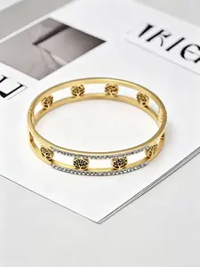 Stainless Steel Life Tree Hollow Out Bracelet, Dual Row Mud Drill Chain, Vintage Style Unisex Couple Wristband, Fashion Jewelry Accessory