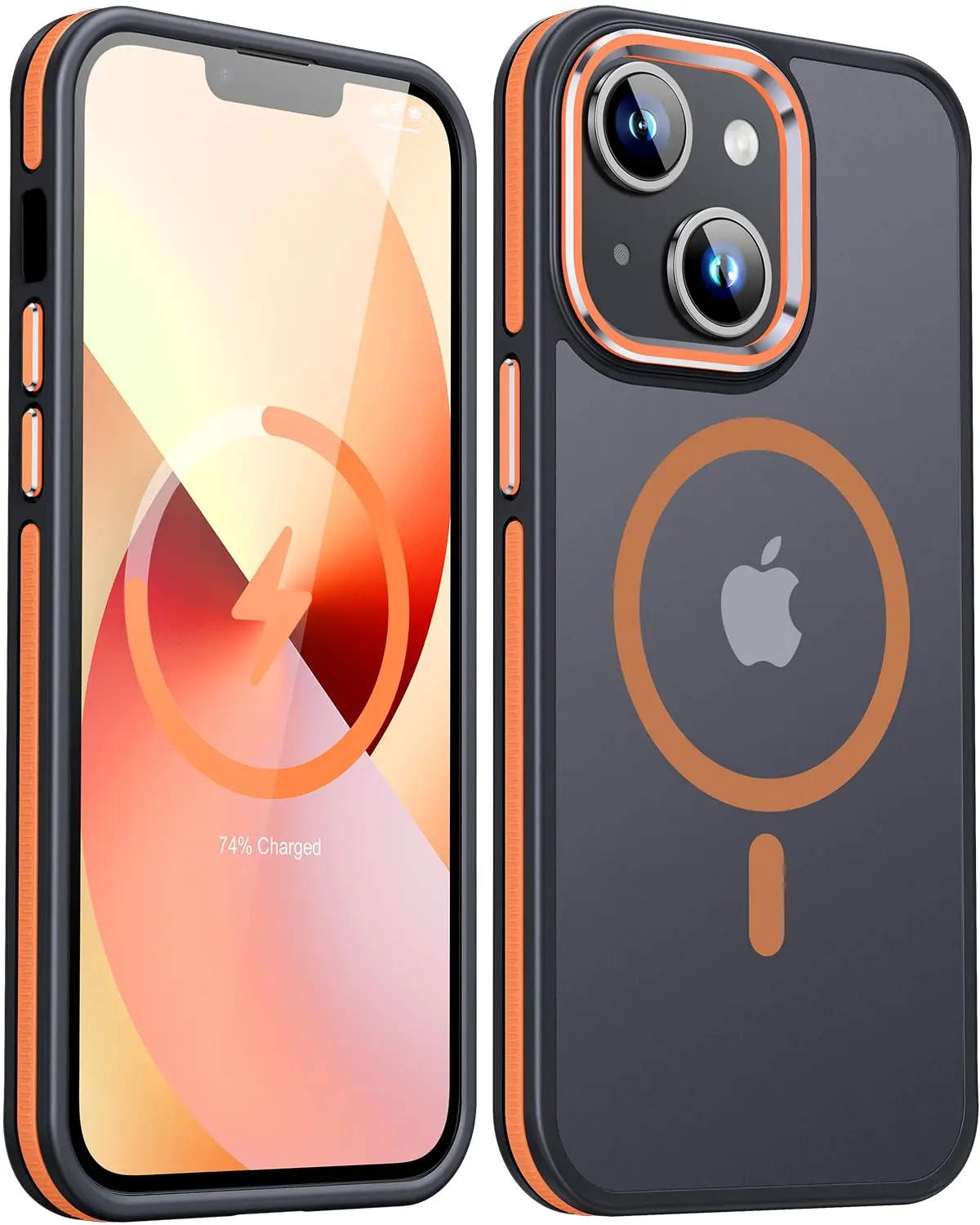 Magnetic TPU Casing for iPhone 14 6.1in - Cellphone Cover Protector with Military-Grade Shockproof Protection, Slim Non-Slip Translucent Matte Devices Accessory, Heavy Duty Protection
