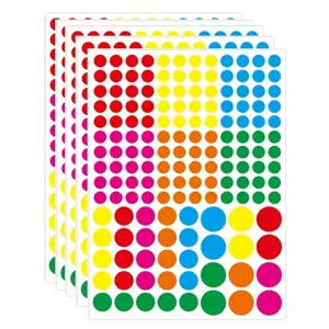 785pcs/5sheets Colorful Round Self-Adhesive Stickers, Waterproof Coding Labels for Classroom Office Decoration and Marking