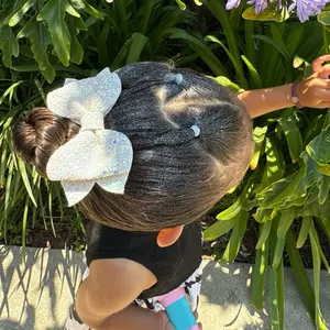 White Glitter bow for hairstyles