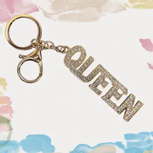 Bling Queen Keychain Sparkle Everywhere You Go Compact & Convenient Sparkly Design for Keys Bags or Decorative Piece with Unique "QUEEN" Lettering