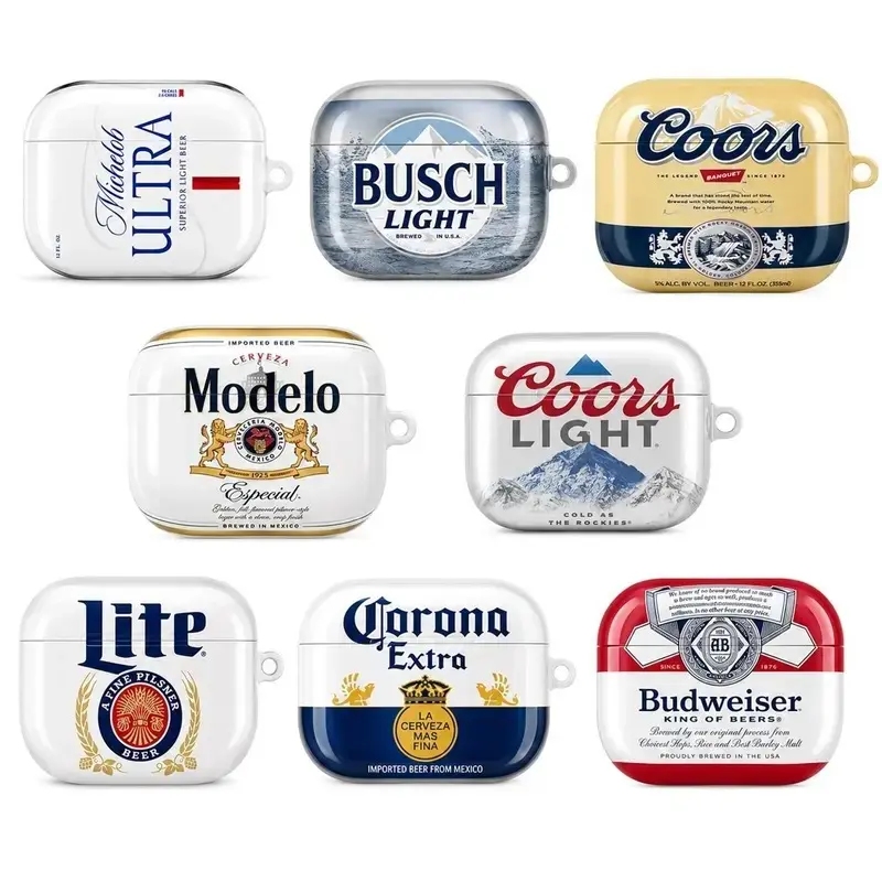 8 Styles Beer Airpods Case - Rugged Shockproof Protection for AirPods Pro 1 2 3 , Airpod 1 2 3 4 Aesthetic Air Pods Case Cover Protective