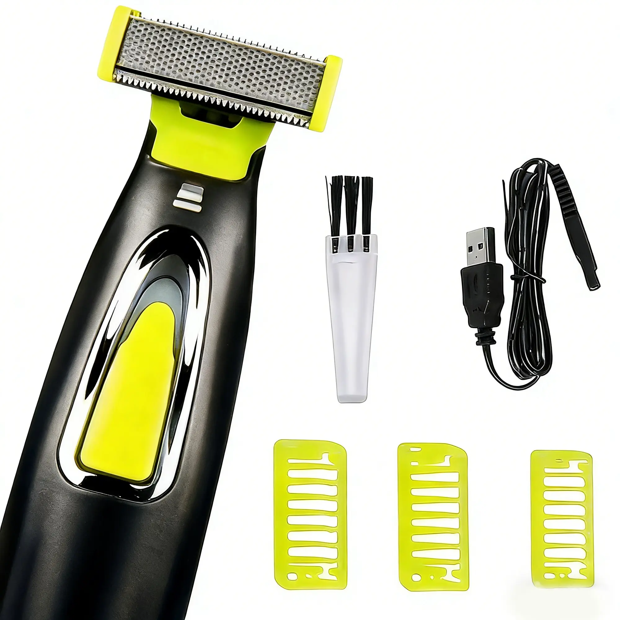 USB Rechargeable Water Washable Electric Shaver, Dual Blade Trimmer, Portable Travel Mustache Razor, Lt-187 Model, Abs Material, 3v Power Consumption