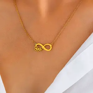 Elegant Infinity Symbol Heart Necklace Stainless Steel Jewelry for Women