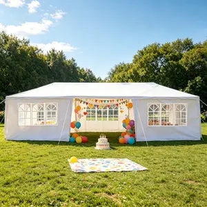 Outside Canopy Tent 10X20/30 FT, Outdoor Event Gazebo with Removable Sidewalls, Waterproof Party/Wedding Gazebo Shelter, Summer Vibes, Outdoor Fun