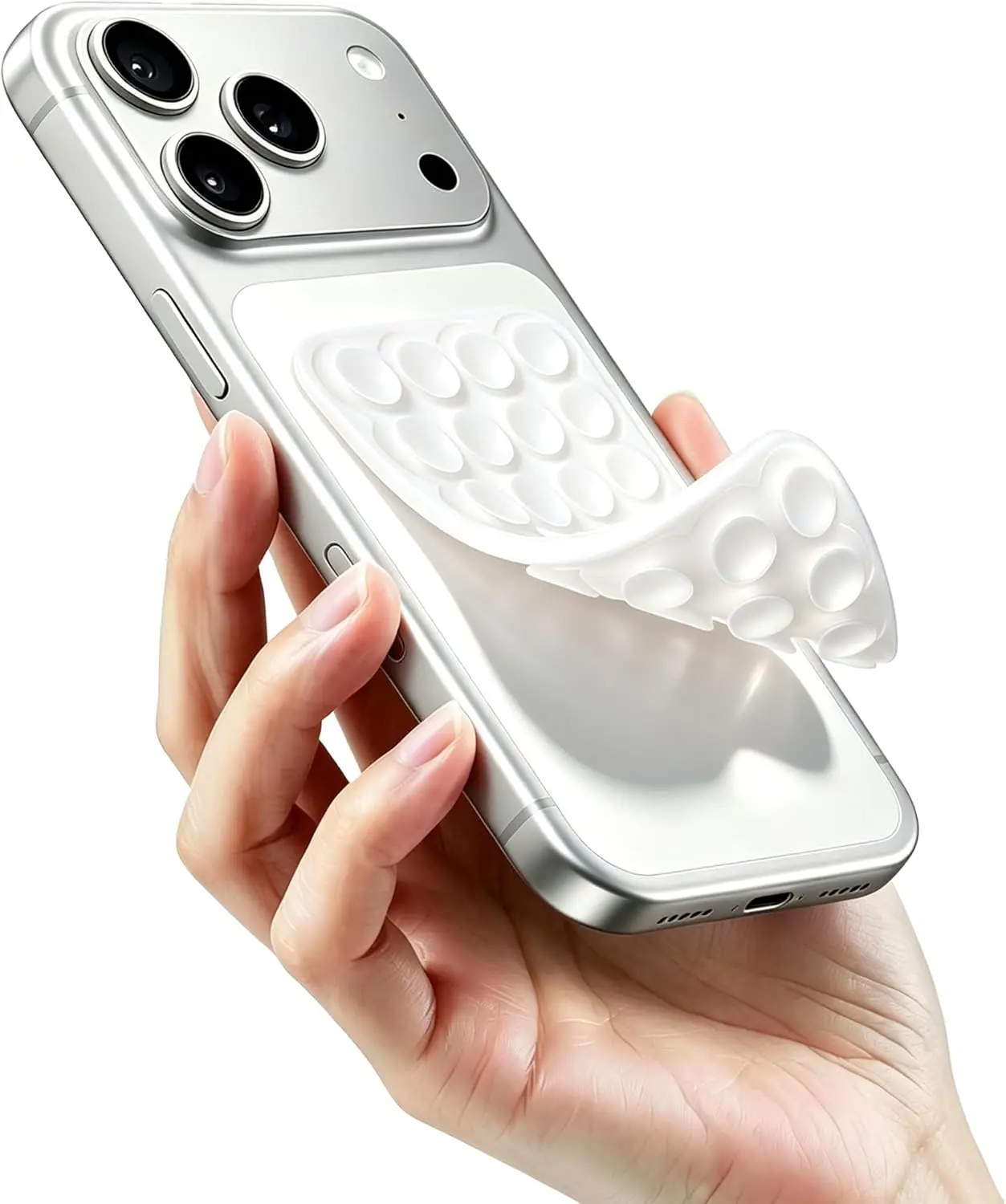 Portable Silicone Body Smartphone Holder - Washable Double-Sided Suction, Reusable Detachable Sticky Mount, Water Resistant, Camera Protective Accessory for Content Creators, Compatible with Galaxy S24/S23/S22 Ultra (Mobile Phone Accessories)