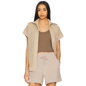 Varley Gianna Zip Through Vest in Cashmere Stone