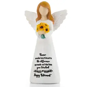 ILoveU Retirement Gift for Woman 2026, Happy Retirement Gift for Woman Coworker Teacher Nurses Doctors Friends, 6" Retired Angel Figurine Party Decorations