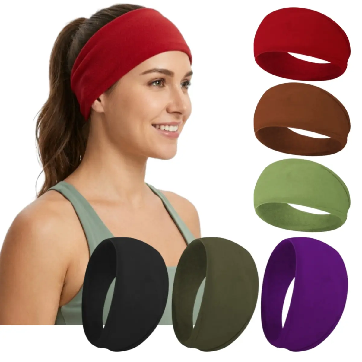 6 Pack Soft Yoga Running Exercise Head Bands,Elastic Sweat Band Hair Bands for Women,Workout Wide Headbands Set,Multi-color Headband Hair Wrap,Halloween Christmas Party Gifts