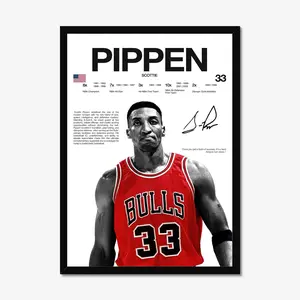 [SALE UP TO 45%] Scottie Pippen Hardline Series Poster, Classic Basketball Wall Art for Fans Home Decor and Man Cave, Sports Gift [UNFRAMED]
