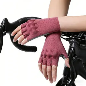 Summer Half Finger Cycling Gloves for Women Men Lightweight Breathable Ice Silk Thick Pad Anti-Slip Anti-Cocoon Bicycle Gloves