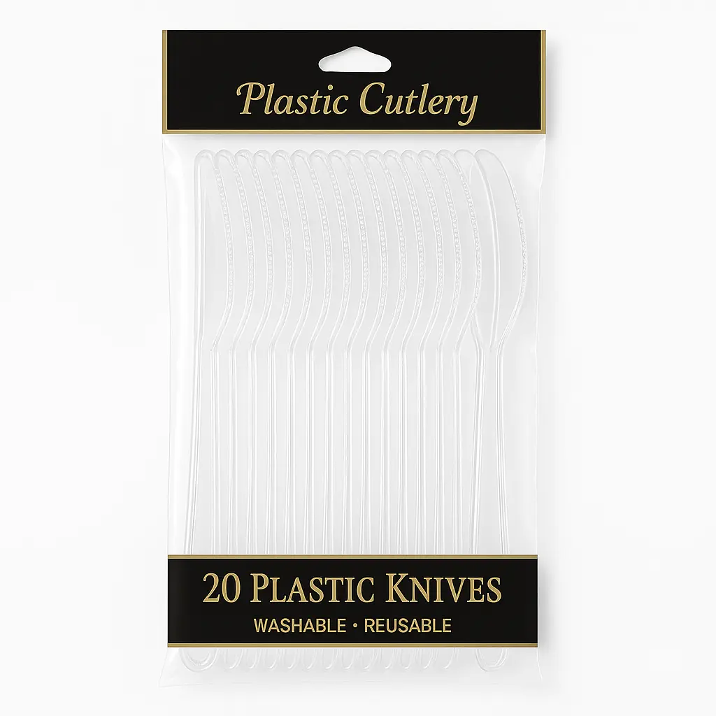 Clear Plastic Economy Knives - 7.5 in. - 20 Pack