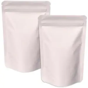 100 Pack Matte  Stand Up Bags - 5.5x7.8 Inches Smell Proof Resealable Zipper Pouch, Sealable Foil Packaging Bag for  Storage - Matte Light