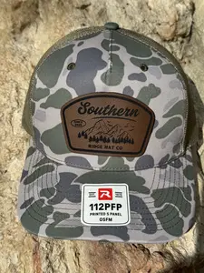 Richardson 112PFP Marsh Duck Camo Laser Engraved Leather Patch