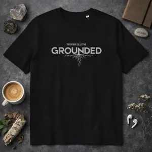 Grounded — Organic Cotton Tee, Graphic T-Shirt, Spiritual Affirmation Shirt, Minimalist Aesthetic Top, Wellness Mindfulness Casual Unisex Crewneck Tshirt [GOTS + OCS Certified]