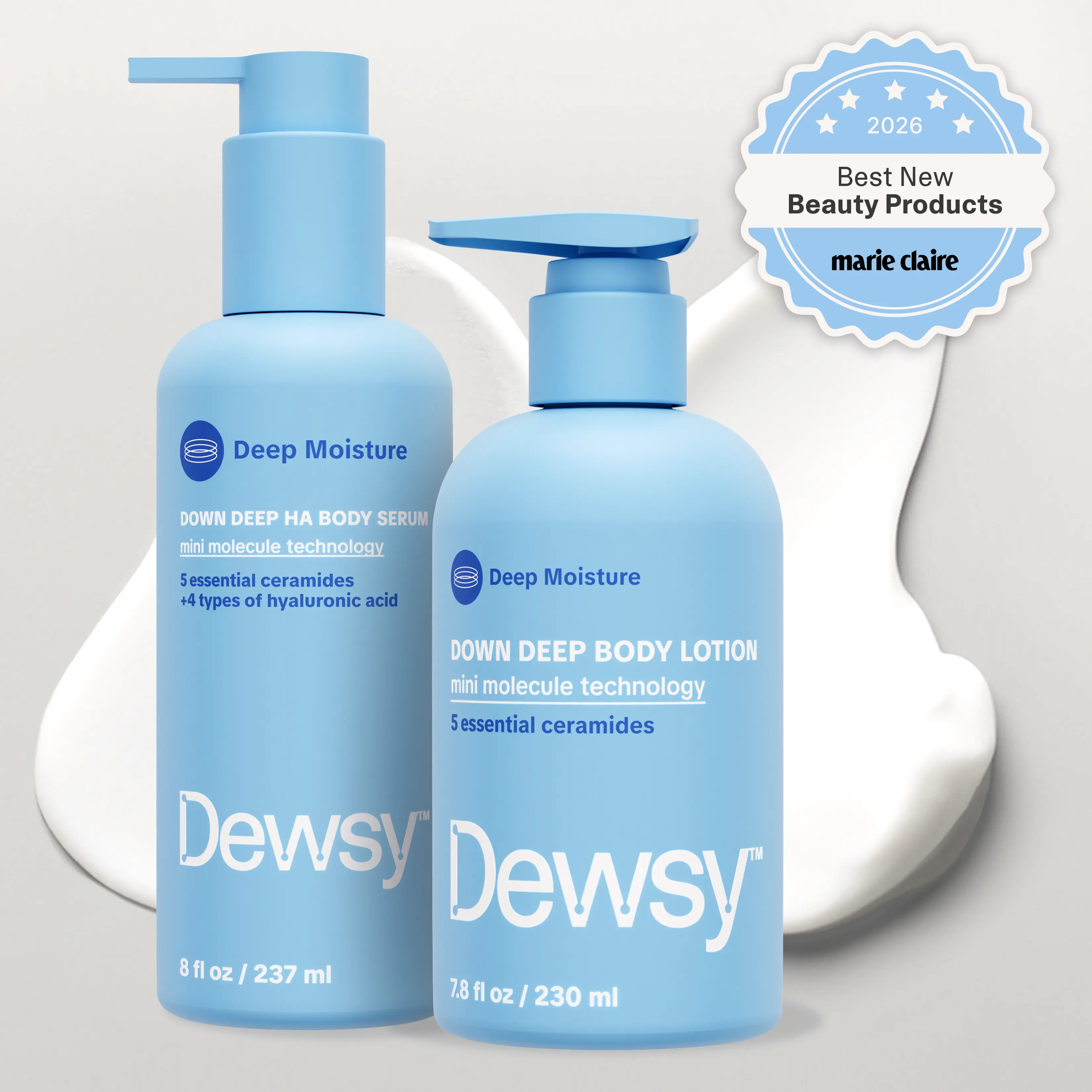 Dewsy Skincare for Your Body Bundle | Hyaluronic Acid Body Serum + Ceramide Body Lotion for Deep Hydration, Barrier Support & Soft, Glowing Skin