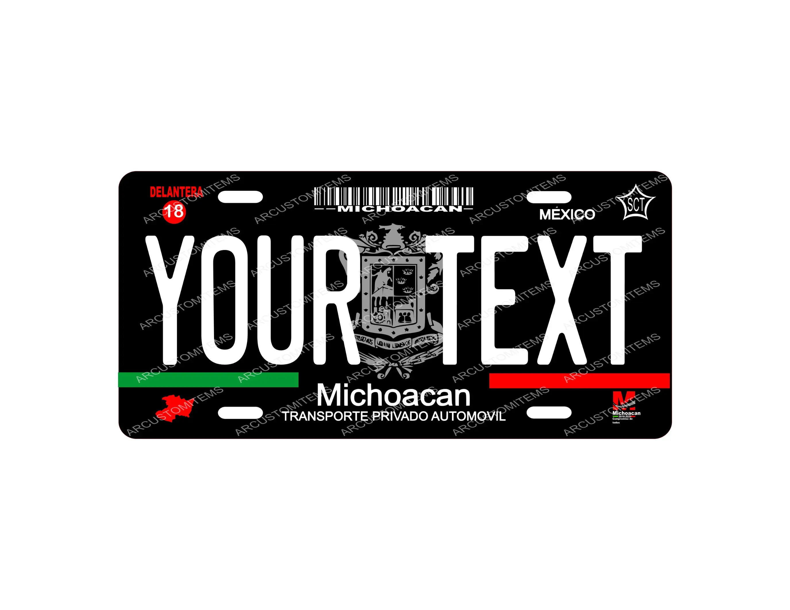 Personalized License Car Plate Placa de Michoacan