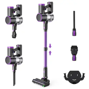 Lubluelu Vacuum Cleaner 150W, Back Support Design, 30-Minute Runtime, Anti-Knot Brush Head, Six-Level Filtration System, Rechargeable Stick Cordless Vacuum