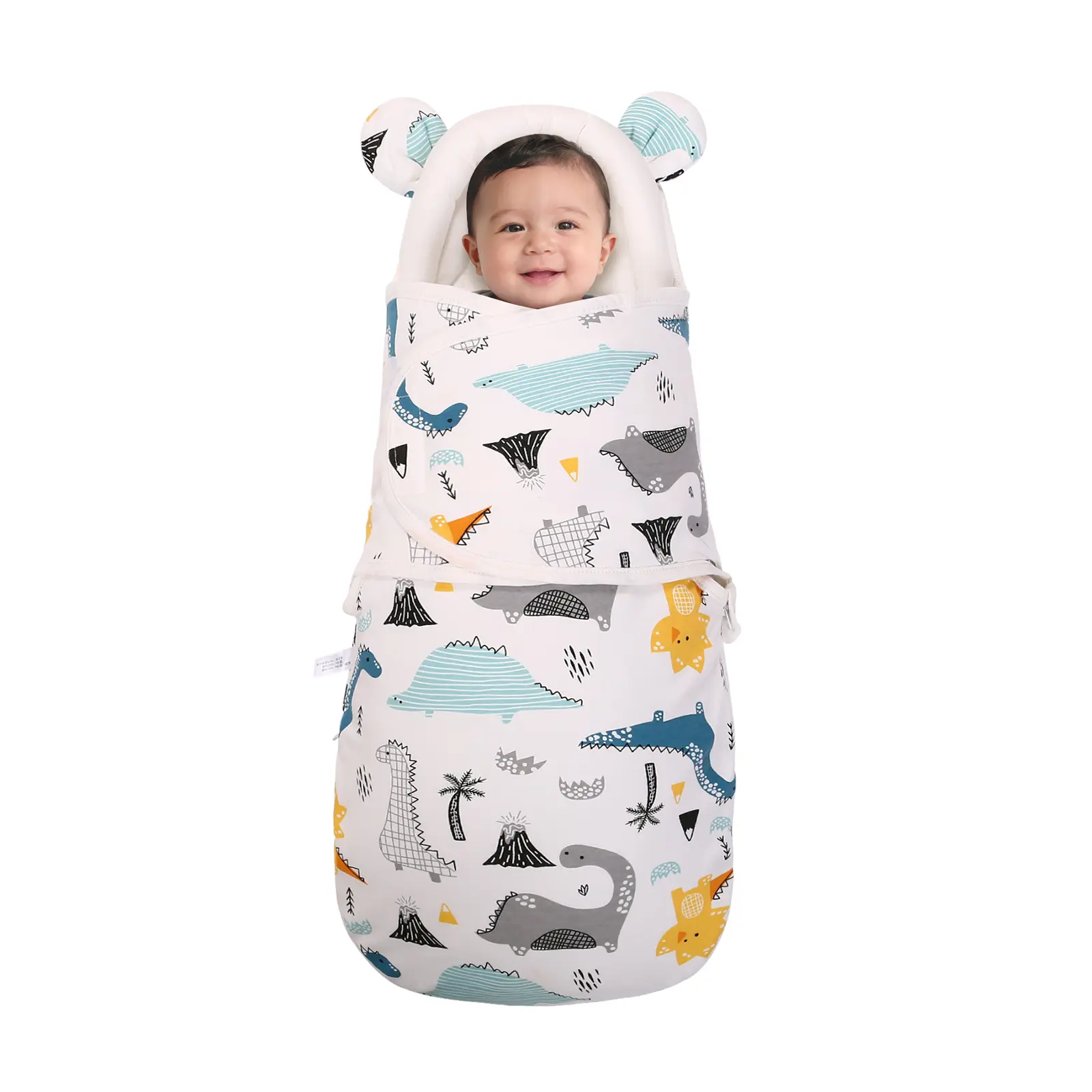 Newborn Baby Swaddle Blanket with Bear Ears, Soft Breathable Wrap for 0-6 Months, Easy Change Receiving Blanket, All-Season Nursery Gift