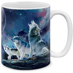 Pack Moon Ceramic Coffee Mug  Cup, 11 OZ