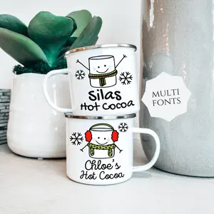 Kids hot Cocoa Christmas Mug, Childrens Hot Chocolate Cup Personalized, Kids mugs, Kids cups, Christmas eve gifts, boy and girl cups