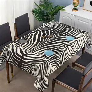 Zebra Animal Print Tablecloth, Fabric, Waterproof Table Cloth, Suitable for Dining Tables, Tea Tables, TV Stands, Picnic Mats