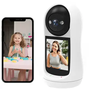 1080P Indoor Security Wifi Camera for Home Security Support 2.8 inch Screen Display,2 Way Video Talk,Human Detection Motion Tracking,Cloud and TF Card,Night Vision