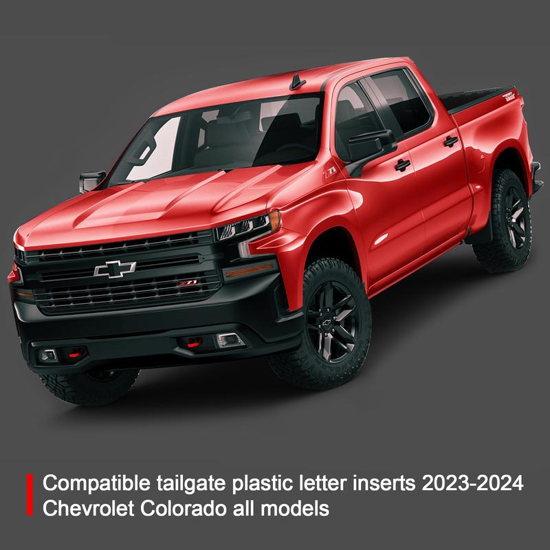 3D tailgate letters decal exterior accessories Compatible with 2019 2020 2021 2022 2023 2024 2025 Chevrolet Silverado 1500 2500Red Models Accessories ABS Plastic Anti Fade Coating Red