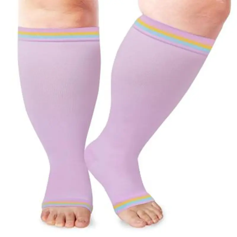 Purple open toed fat socks