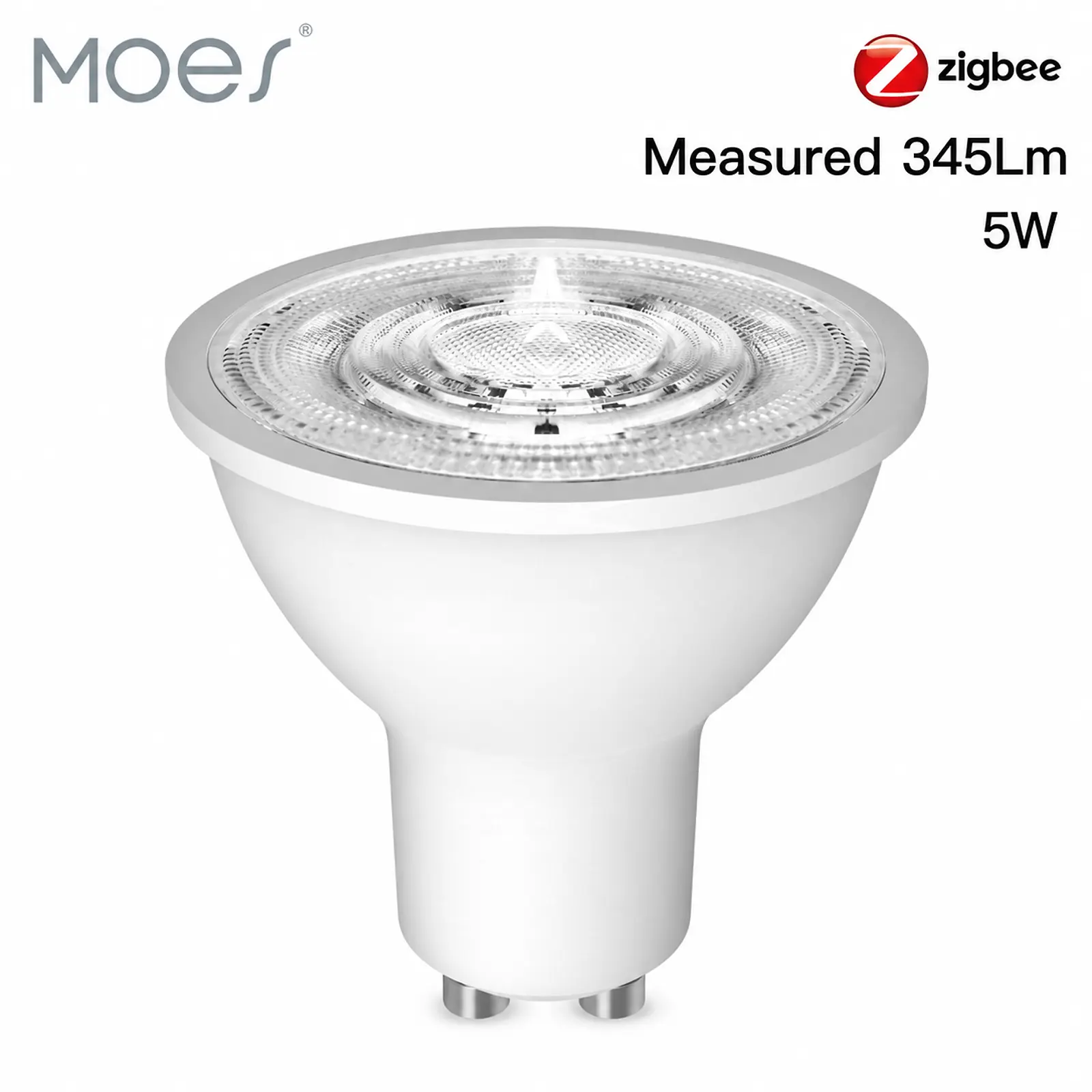 MOES Zigbee 3.0 GU10 Base Smart Bulb, RGB & Tunable White, Fast & Stable, Scene-Ready, Voice & Group Control, Works with Amazon Alexa & Google Home, for Downlights & Table Lamps