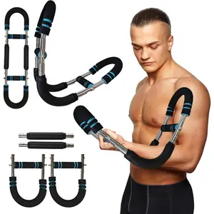 Twister Arm Trainer Chest Workout Equipment - 66-110lbs Adjustable Resistance Upper   Strength Builder Clip Exerciser for Men -  Gym Wrist Exercise Pectoral Strengthener Bar
