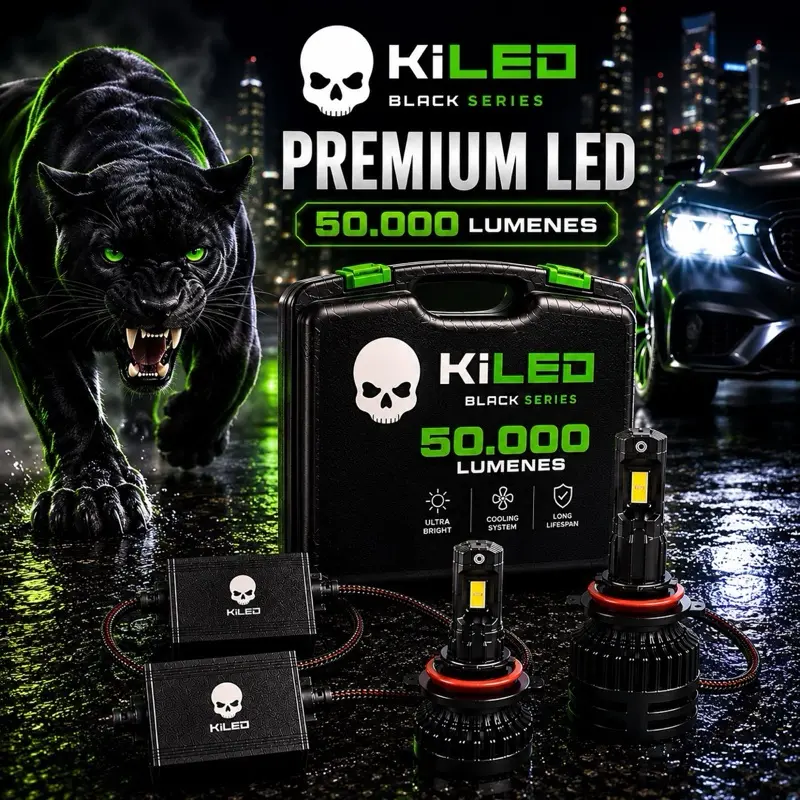 KiLED Black Series LED Bulbs for Vehicle, High-Output White Light, 50000LM KiLED Black Series LED Bulbs for Vehicle, High-Output White Light, 50000LM