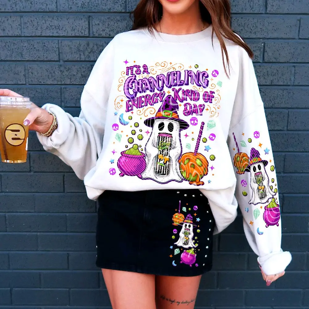 Channeling Energy Graphic T-Shirt  or crewneck or hoodie- Fall, Halloween, TRENDY T SHIRT Comfort Colors  Womenswear Sweatshirts Casual Long Sleeve