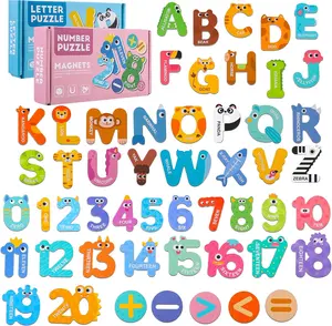 Magnetic Letters and Numbers, 52 Pieces Colorful Fridge Magnets for Toddlers 3-5, 26 Uppercase Magnetic Letters 21 Numbers 5 Symbols for Kids Preschool Spelling Learning