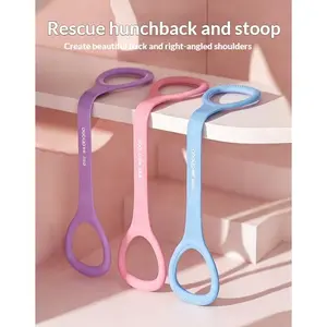 2 Pcs Multi-Size 15lbs 25lbs 35lbs Silicone Resistance Bands - Figure 8 & Straight, Yoga Shoulder Arm Leg Back Training