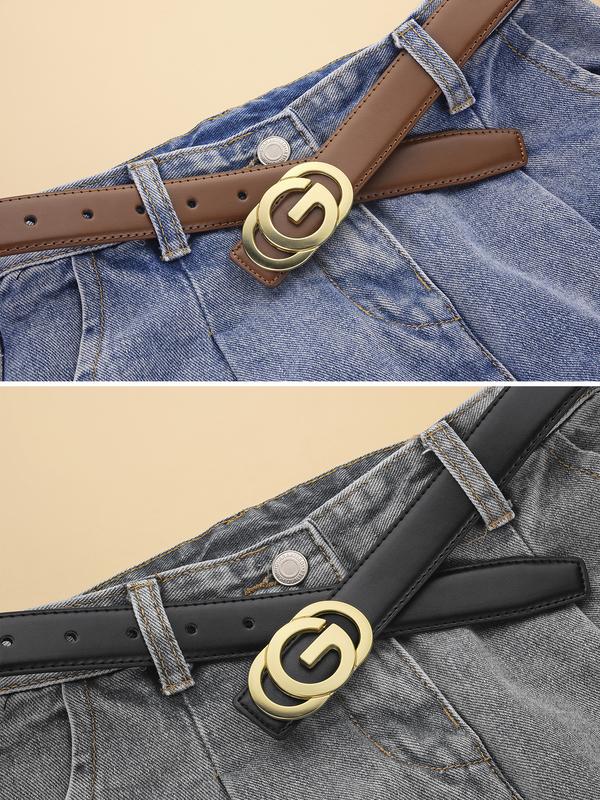 Luxury Women's Waist Belt, Trendy Exquisite Belt with Letter G Alloy Buckle, Adjustable Design for Daily Commute & Office Casual Wear, Perfect Gift Idea Luxury Women's Waist Belt, Trendy Exquisite Belt with Letter G Alloy Buckle, Adjustable Design for Daily Commute & Office Casual Wear, Perfect Gift Idea