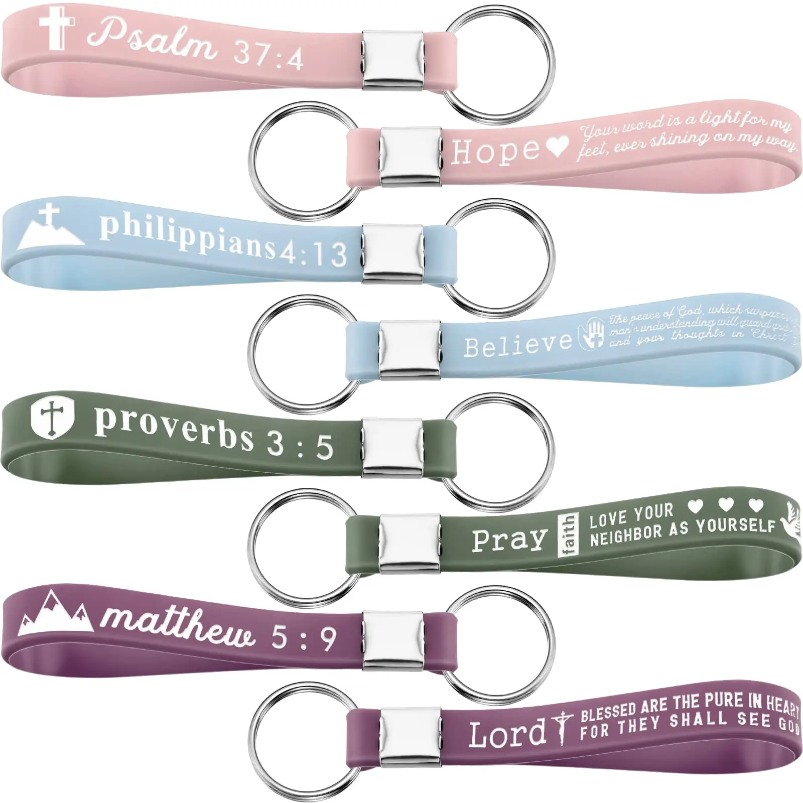 24/36/100Pcs Bible Verse Keychain Christian Trendy Keychains for Family Friends Teachers Employees Appreciation Gifts Inspirational Bible Verse Keychain for Church Group Sunday School Baptism Gifts Daily Use