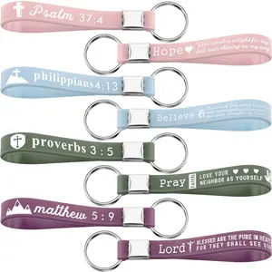 24/30/36/100Pcs Easter Gifts Bible Verse Keychain Wristlet Christian Trendy Keychain for Easter Egg Hunt Basket Stuffers Fillers Inspirational Christian Gifts for Men and Women Religious Party Favor Sunday School Baptism Gift