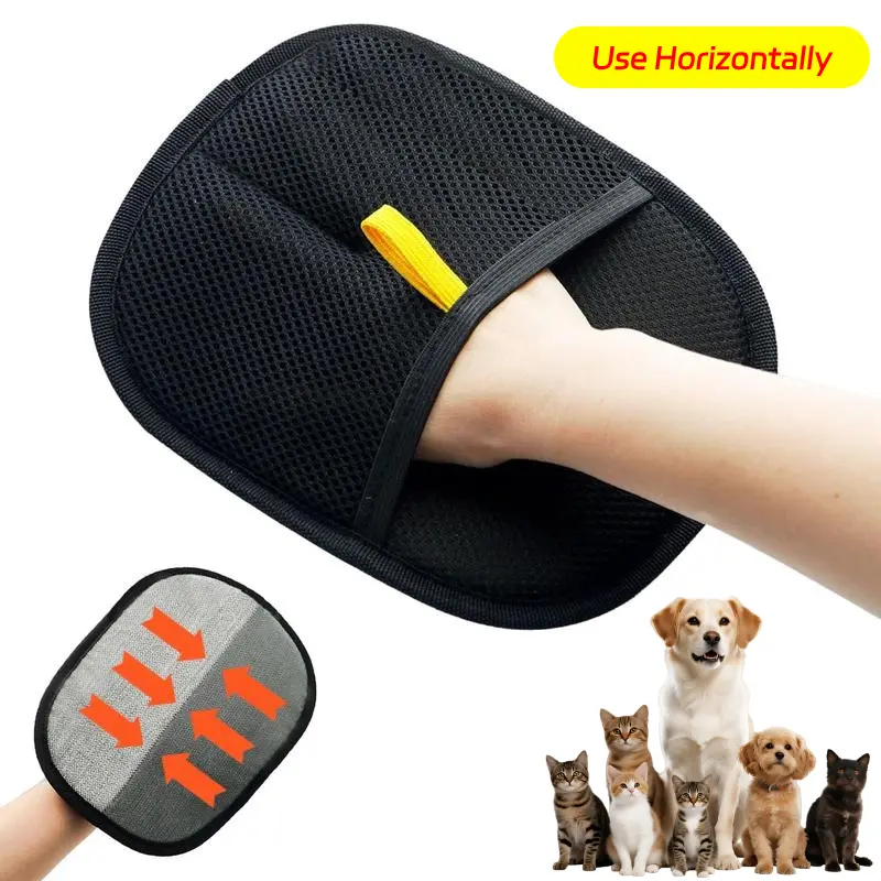 【Use Horizontally】Pet Hair Remover Glove, Electrostatic Removal Gloves for Pet Hair, Pet Hair Remover Gloves for Dog & Cat, Reusable Pet Hair Remover Glove for Carpet, Couch, Clothing, Furniture,Best gift Shedding Grooming Kit Deshedding Tool