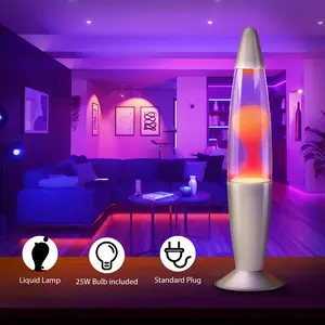DAYBETTER Liquid Motion Lamp with Yellow/Purple Wax in Purple/Blue Water for Boys Girls Bedroom Office Decor Relaxing Mood Light for Night Birthday Party