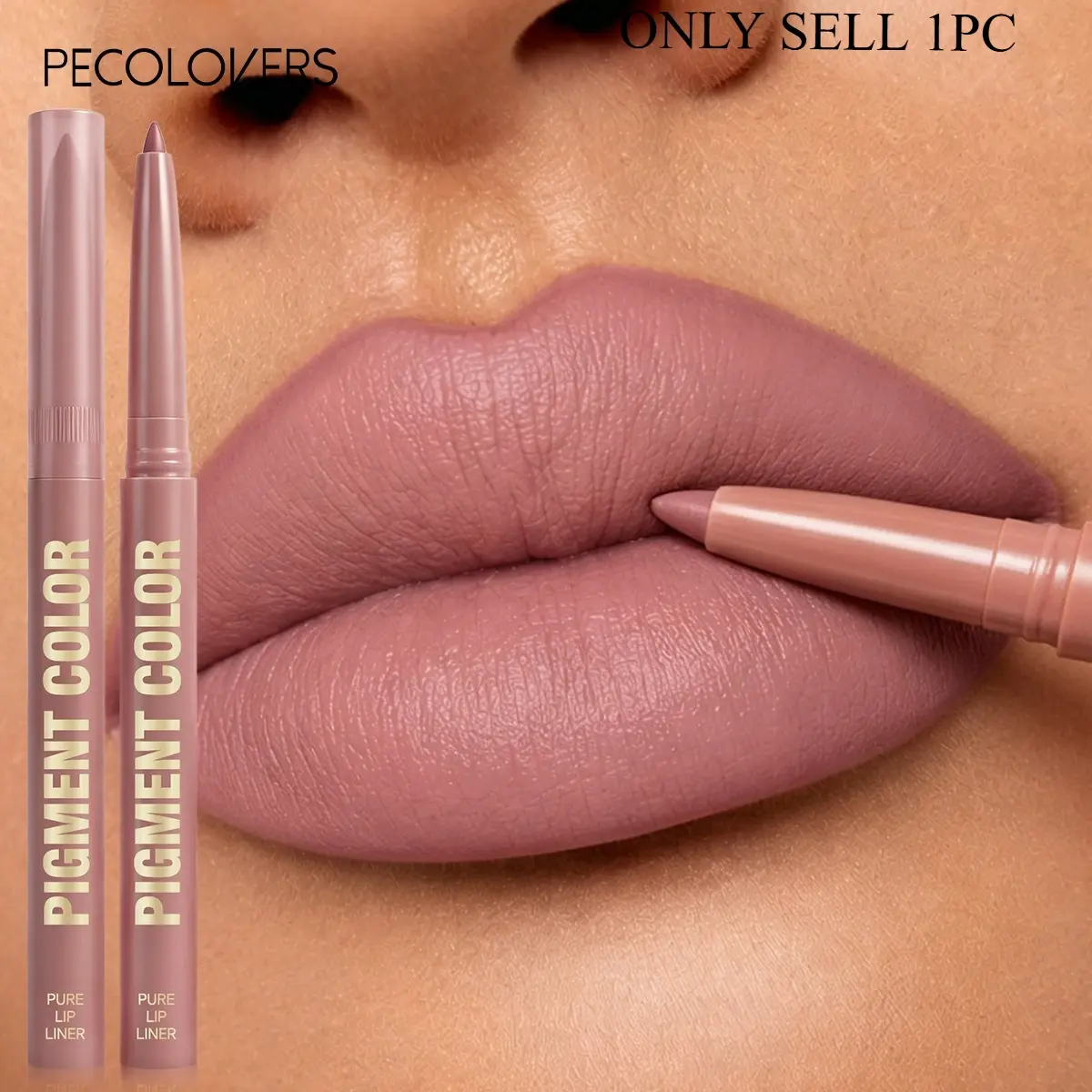 1PC Matte Lip Liner - Waterproof, Long-Lasting Matte Finish, Easy-to-Apply Wax-Based Formula,  Daily Makeup Essential, Suits for All Light Beige Types, Full Lip Color |Durable Makeup