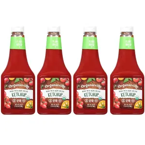Organic Ketchup Tomato Ketchup, Gluten Free, NonGMO, Vegan, USDA Organic, Made with Agave Nectar, PlantBased Ketchup, Squeeze Bottle 24 Oz, 4Pack
