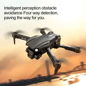 【Father's Day Gift】D3 Air Drone with Three Cameras, Foldable RC Quadcopter, Intelligent Obstacle Avoidance, Optical Flow Localization, Real-Time FPV Transmission, Ideal Birthday & Children's Day Gift for Beginners & Kids
