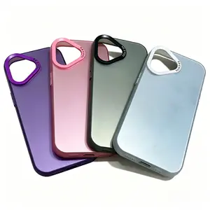 Colorful Silver Laser Phone Case with IMD Finish, Iridescent Back Panel and Contrast Camera Frame, Stylish Protective Cover