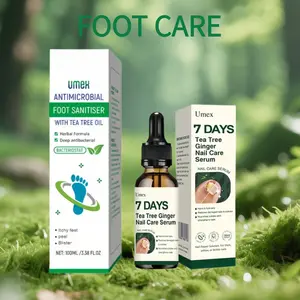 Umex Foot Care Set: Tea Tree Foot Spray & Ginger Nail Care Serum Combo Supports Hygiene Fast Absorbing Lightweight Formula Ideal for Daily Use