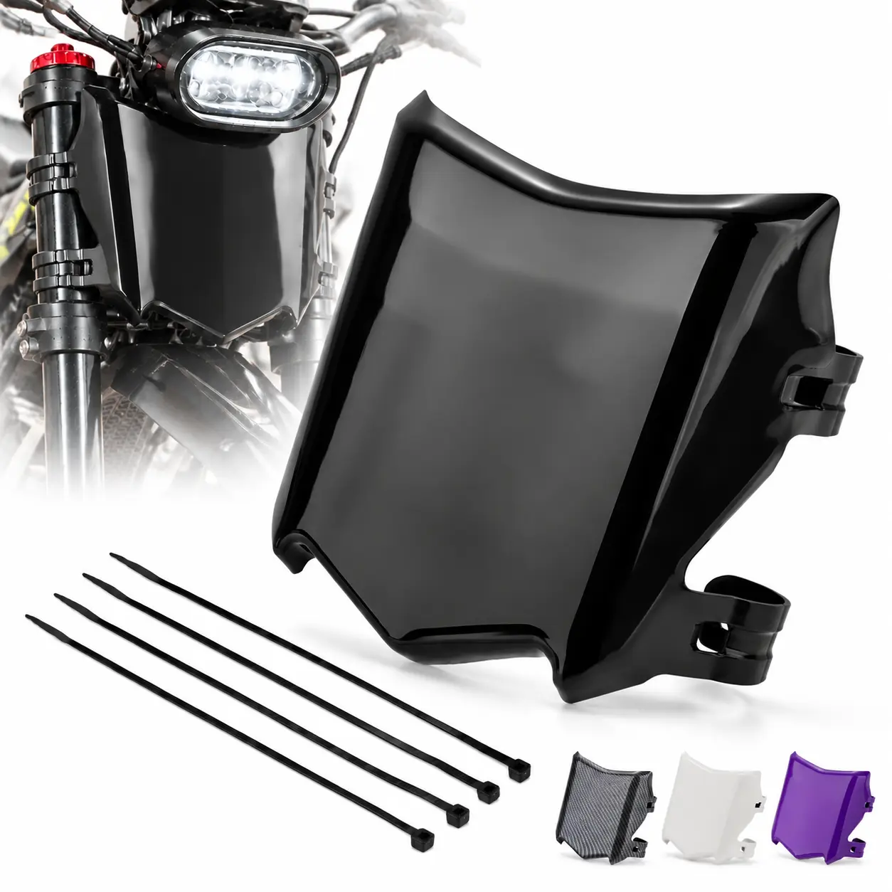 Ebike Front Number Plate Universal Replacement License Plate for Electric Dirt Bike Plate Replacement for Surron Light Bee Talaria X3 Sting MX3 MX4 MX5 E Ride Pro Ridstar Q20 Tutti Soleil 01 Macfox X1 X1S X7 Super 73
