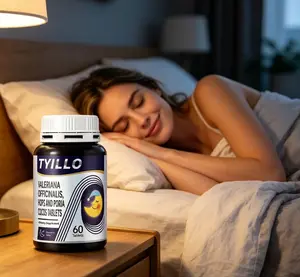 Tyillo Valerian Hops Poria Tablets Improve insomnia and sleep well Natural sleep support Sleep aids Relieve stress Natural sedation Supports physical and mental relaxation Contains valerian extract Hops extract Suitable for adult 60 tablets
