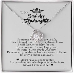 To My Bad Ass Step Daughter, Gifts for Stepdaughter, Step Daughter Gifts, Jewelry Card for Her, Present To My Bonus Daughter From Stepmom
